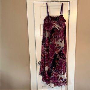 Vintage Torrid Purple and Pink Floral Maxi Dress